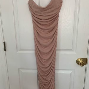 Hollywood Ending Ruched Midi Dress - Pink